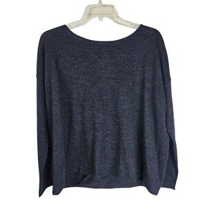 Eileen Fisher Merino Wool Long Sleeve Top S Charcoal Twist Back Yoga‎ Layering